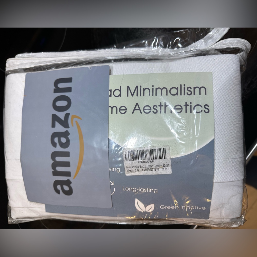 White Boho Blackout Curtain Set